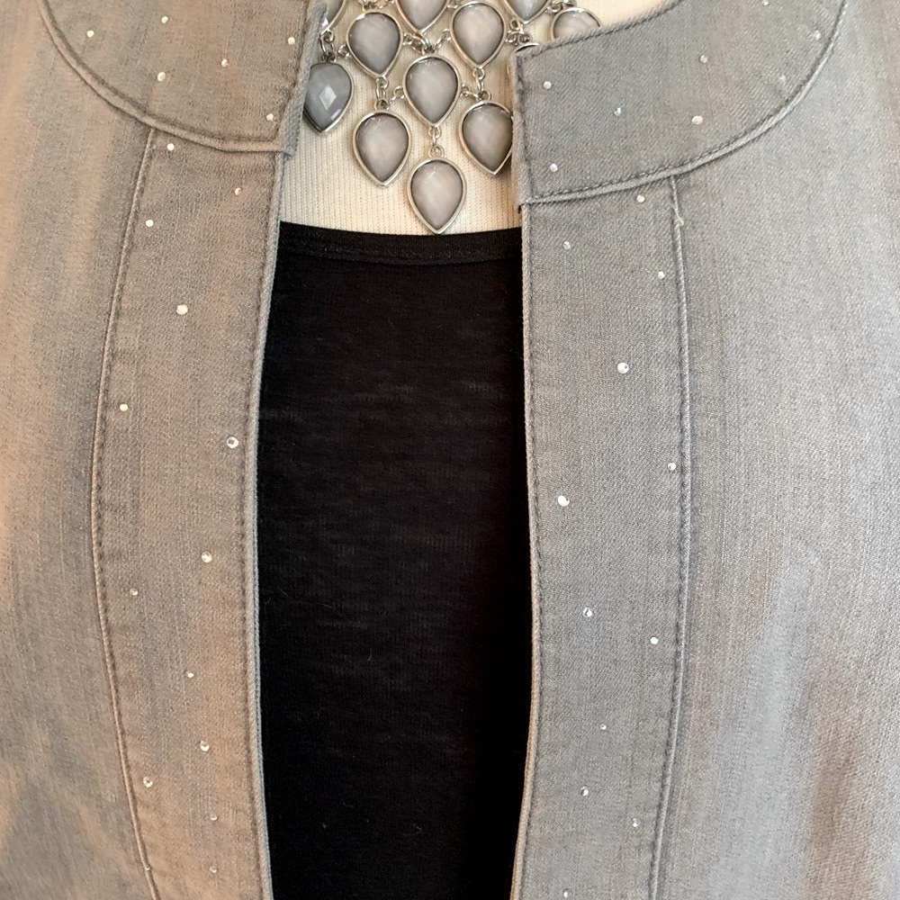Chico's Light Gray Denim Jacket - Picture 2 of 5